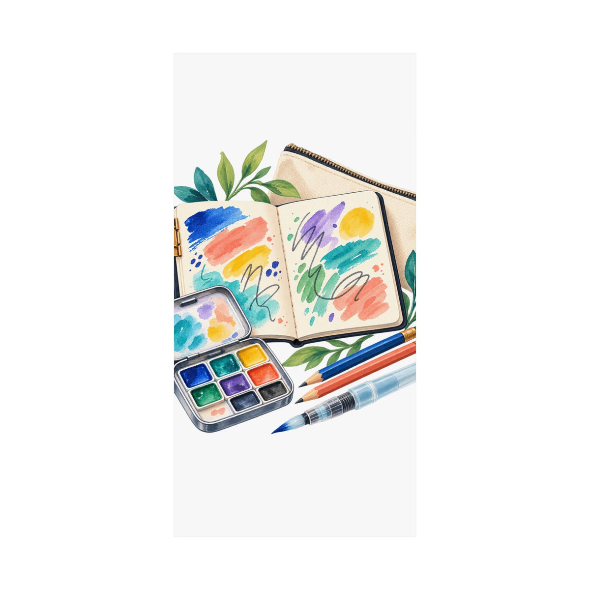 Colorful Urban Sketching Travel Kit Poster