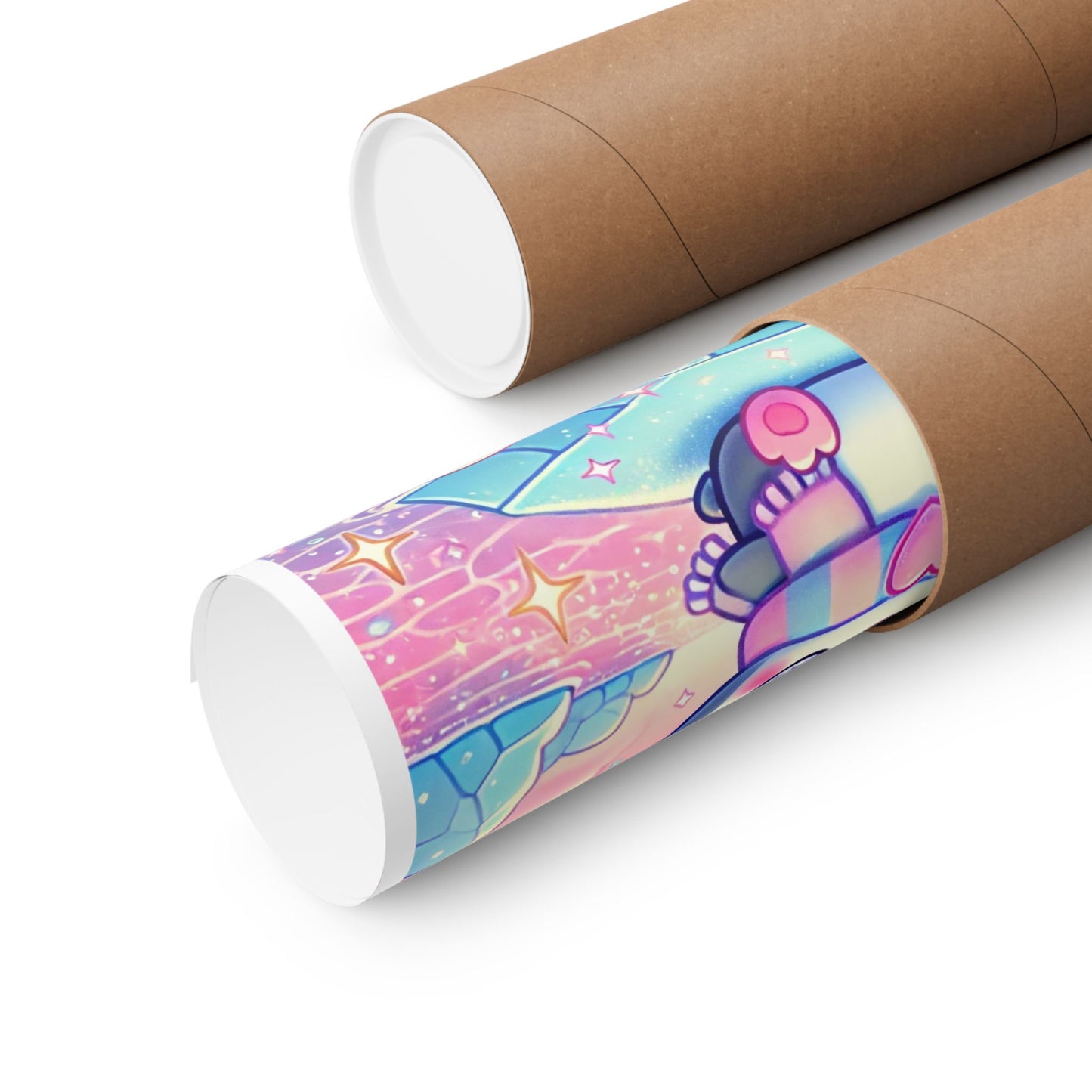 Cute Winter Penguin Ice Floe Kawaii Art Poster