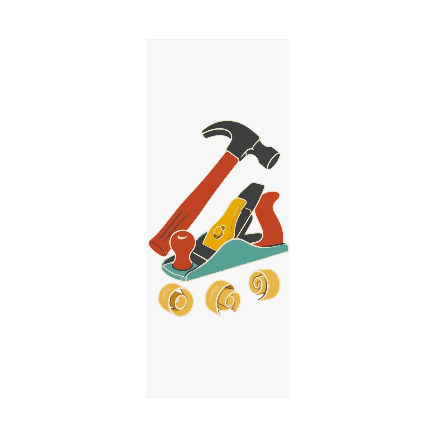 Carpenter Hammer Hand Plane Woodworking Art Poster
