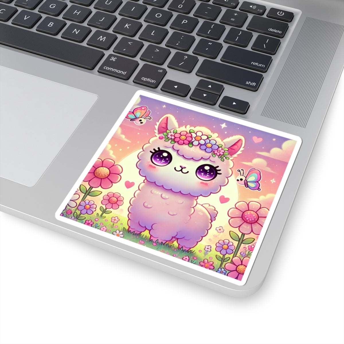 Pastel Floral Alpaca Garden Kawaii Sticker