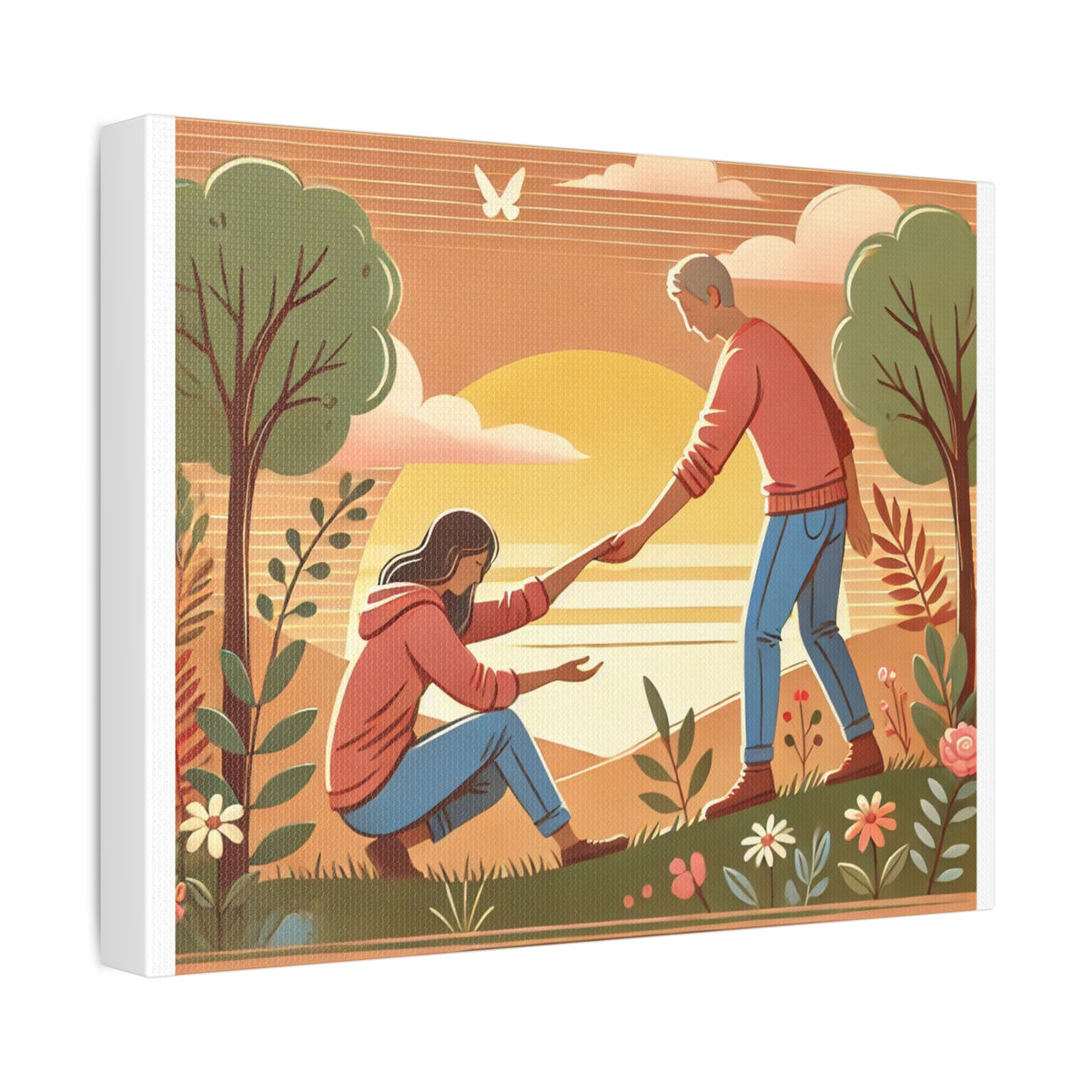 Helping Hands Sunset Garden Canvas Wall Art