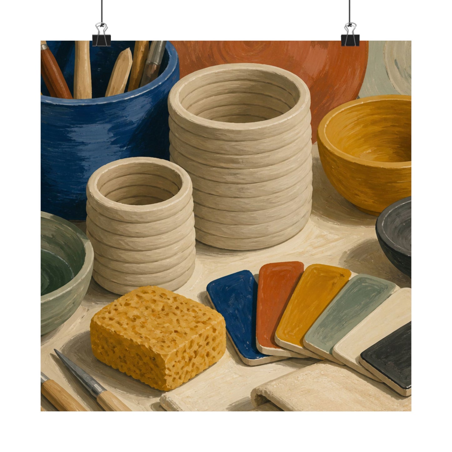 Handbuilt Ceramics Studio Art Poster