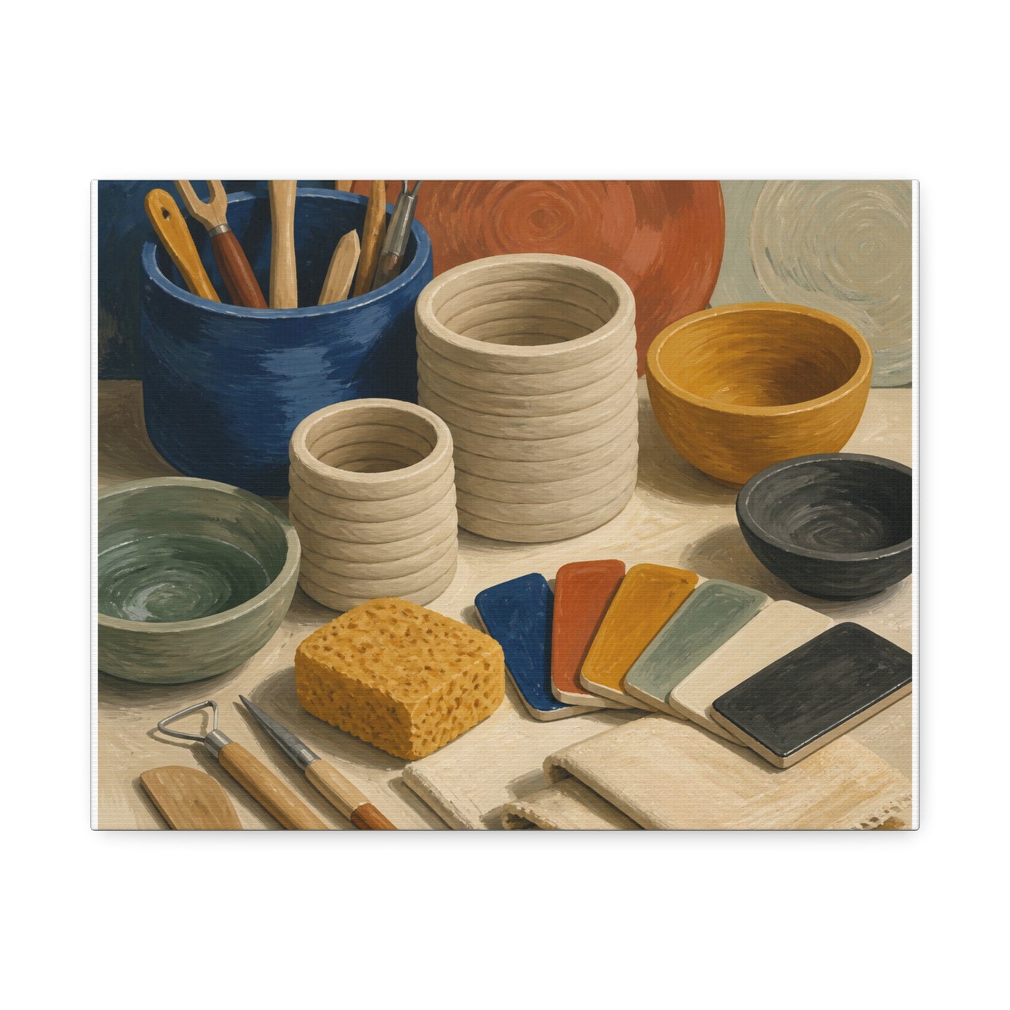 Handbuilt Ceramics Studio Art Canvas Art