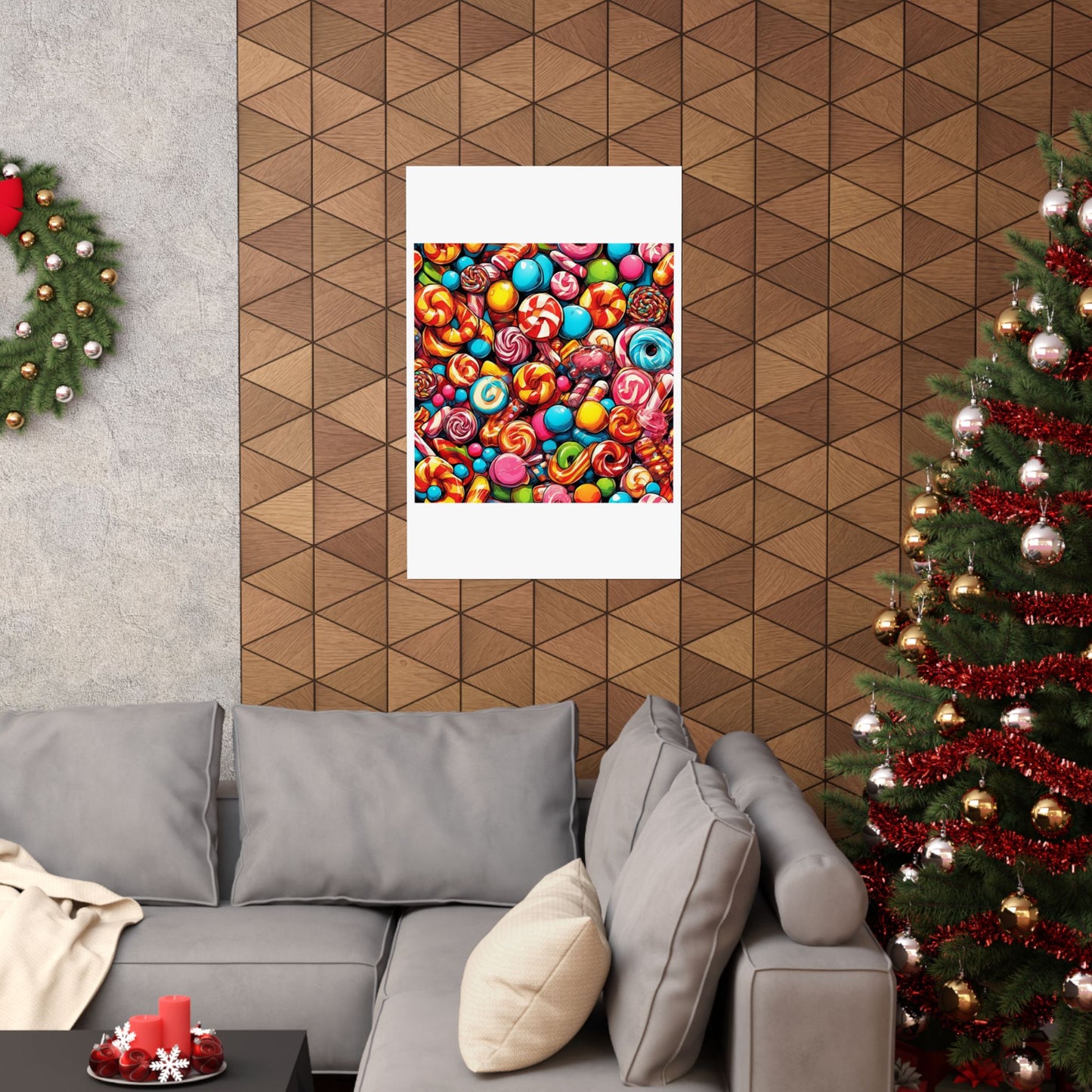 Colorful Candy and Lollipop Pattern Poster