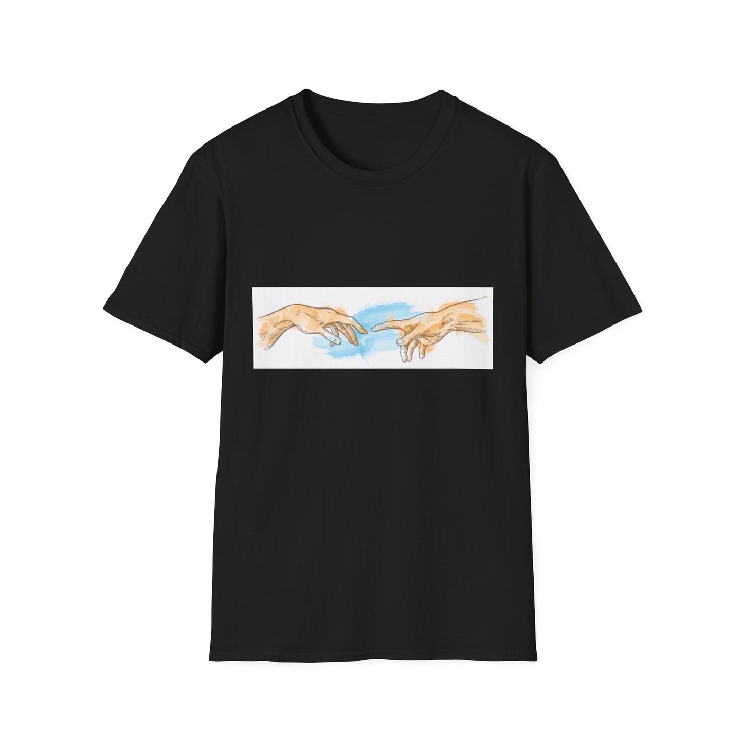 Creation of Adam Hands Graphic T-Shirt Michelangelo Inspired Art Tee Minimal Renaissance Aesthetic Inspired Unisex Shirt