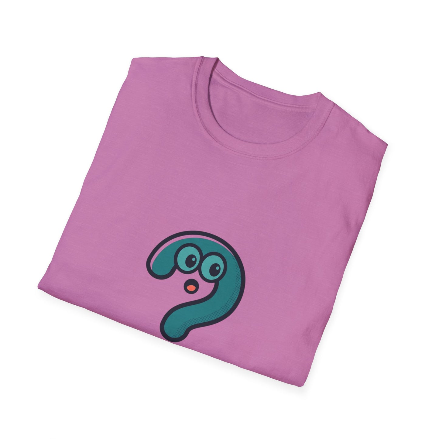 Confused Question Mark Character T-Shirt | Funny “Huh?” Cartoon Graphic Tee, Silly Expression Humor Shirt
