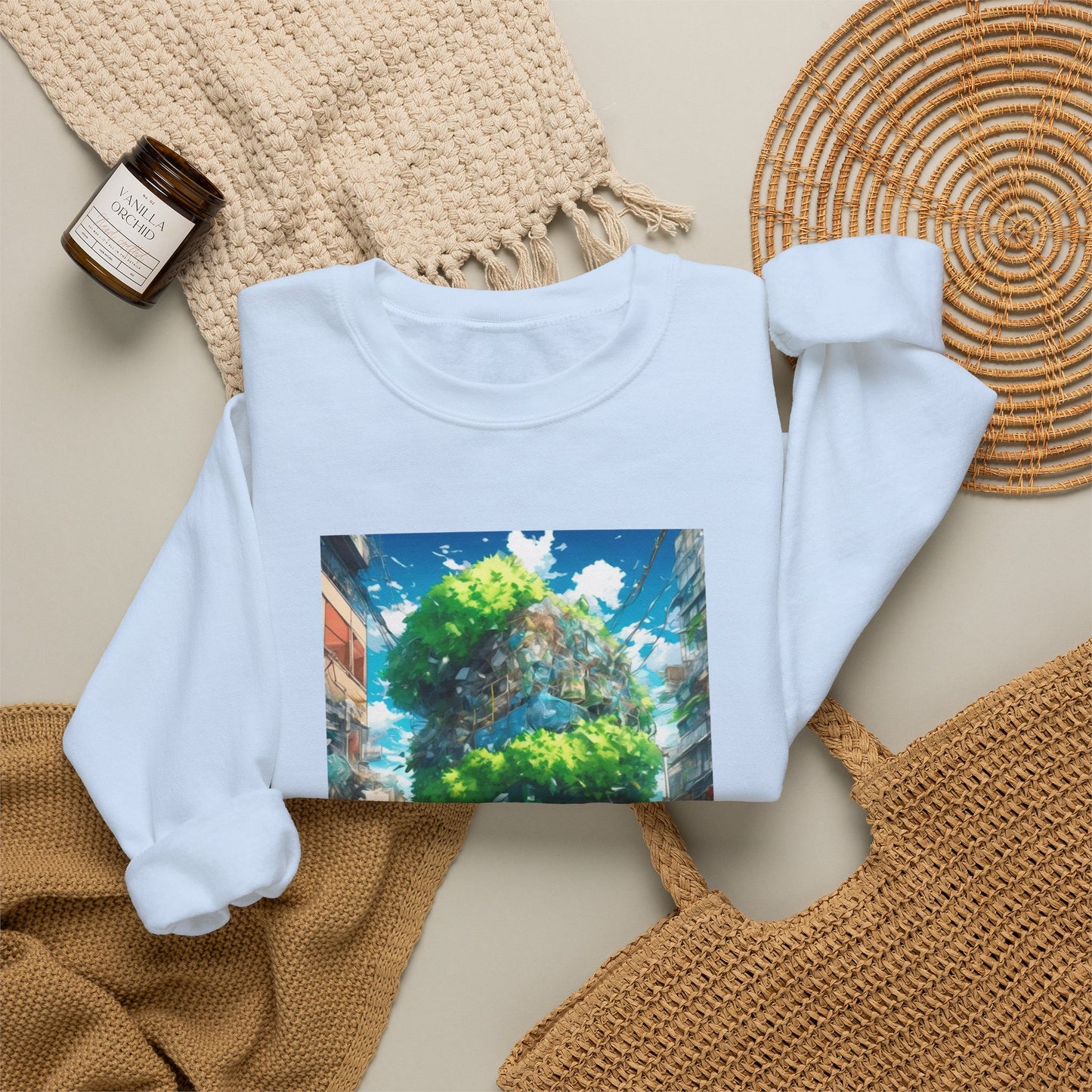 Urban Recycling Anime Friends Green City Sweatshirt