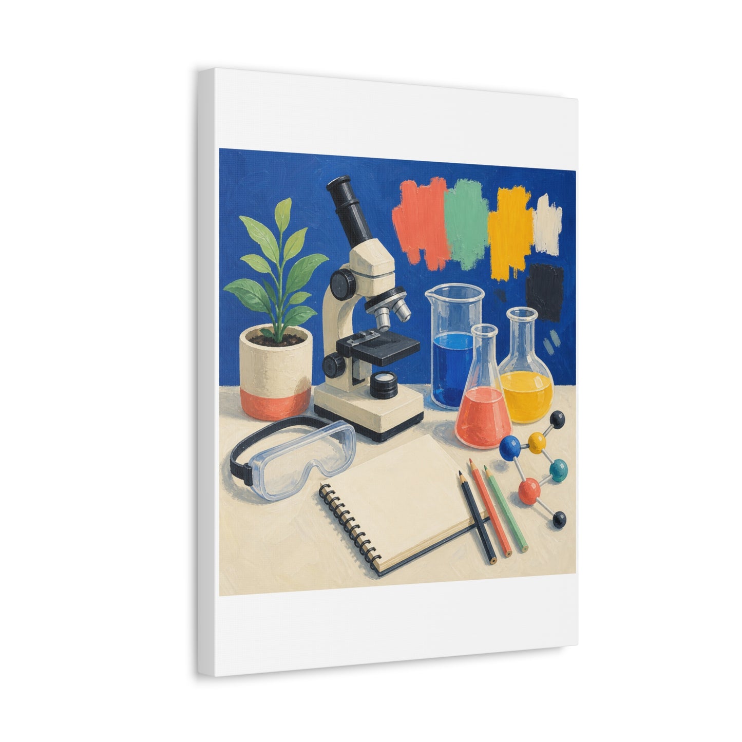 Colorful Science Lab Learning Art Canvas Art
