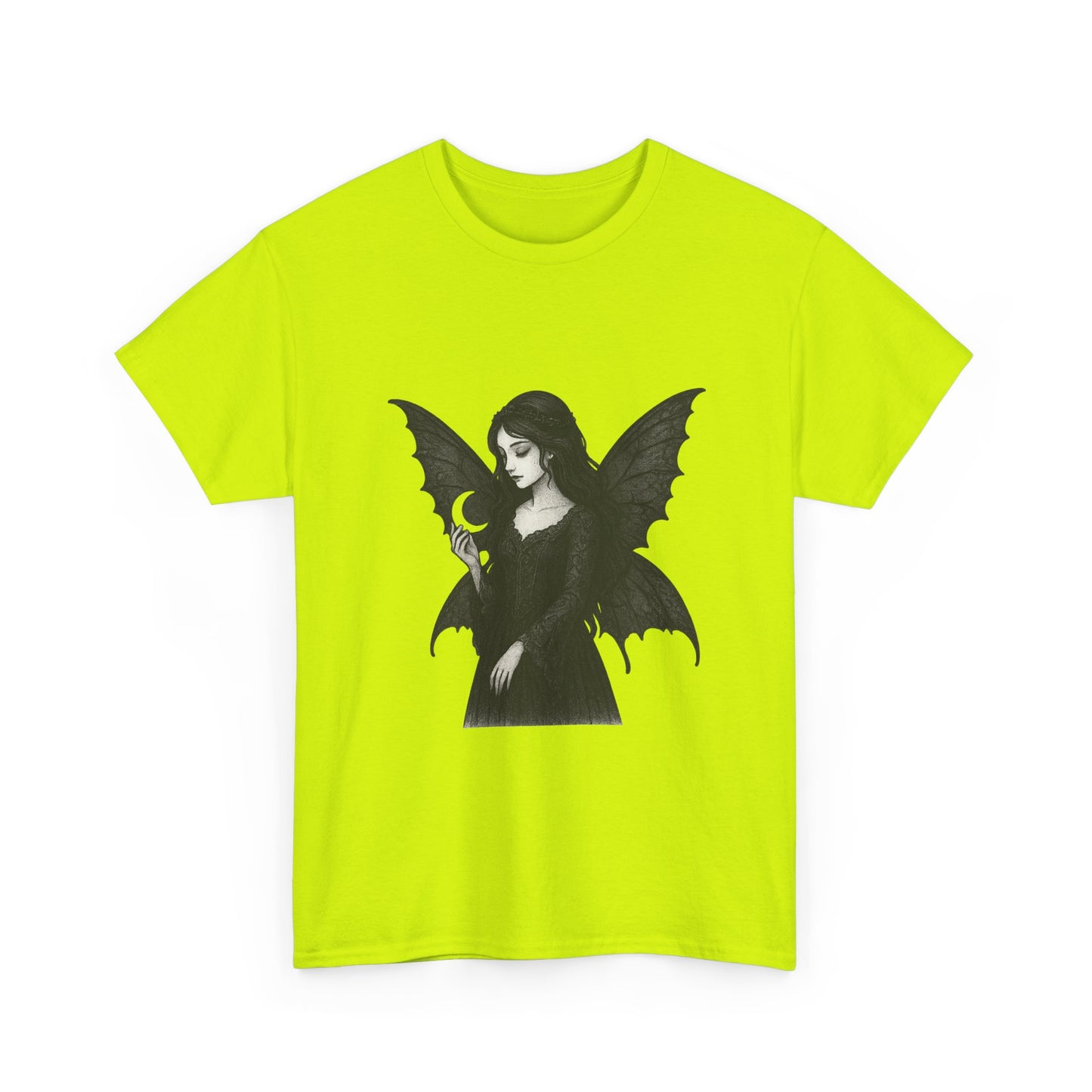 Gothic Fairy Tee, Unisex Cotton T-Shirt with Bat Wings, Forest Aesthetic Shirt, Perfect for Halloween, Casual Wear, Emo Witch