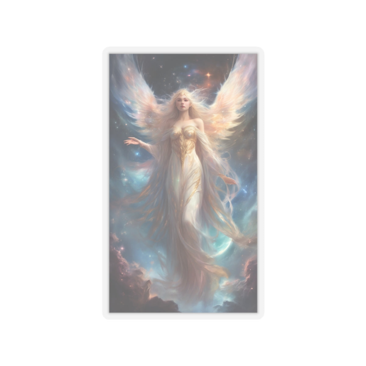 Celestial Winged Heroine Fantasy Portrait Sticker