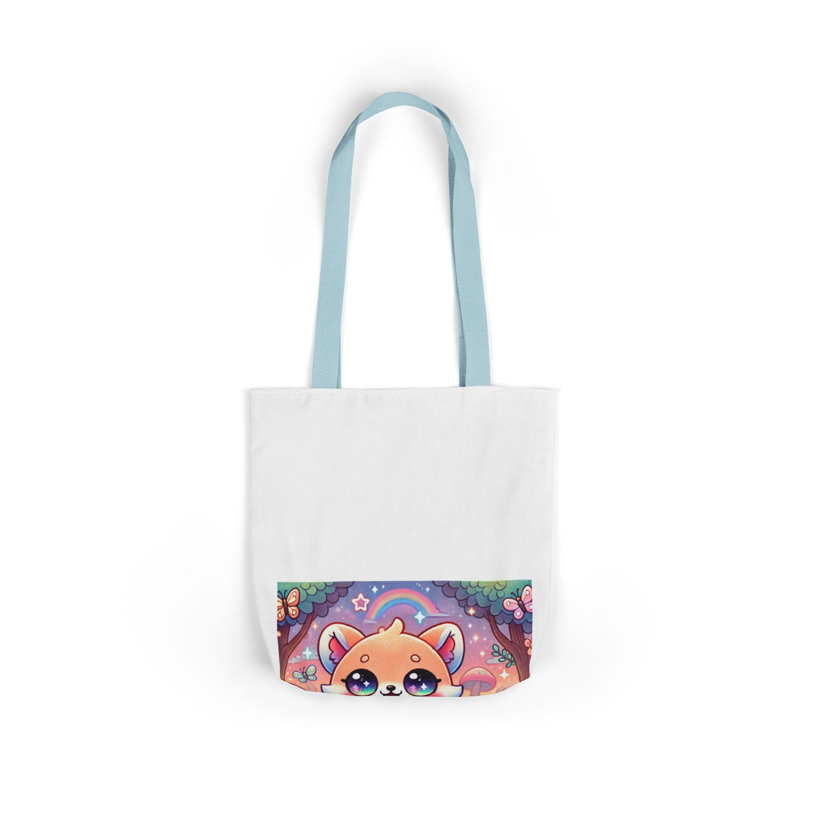 Pastel Woodland Fox Mushroom Kawaii Canvas Tote Bag