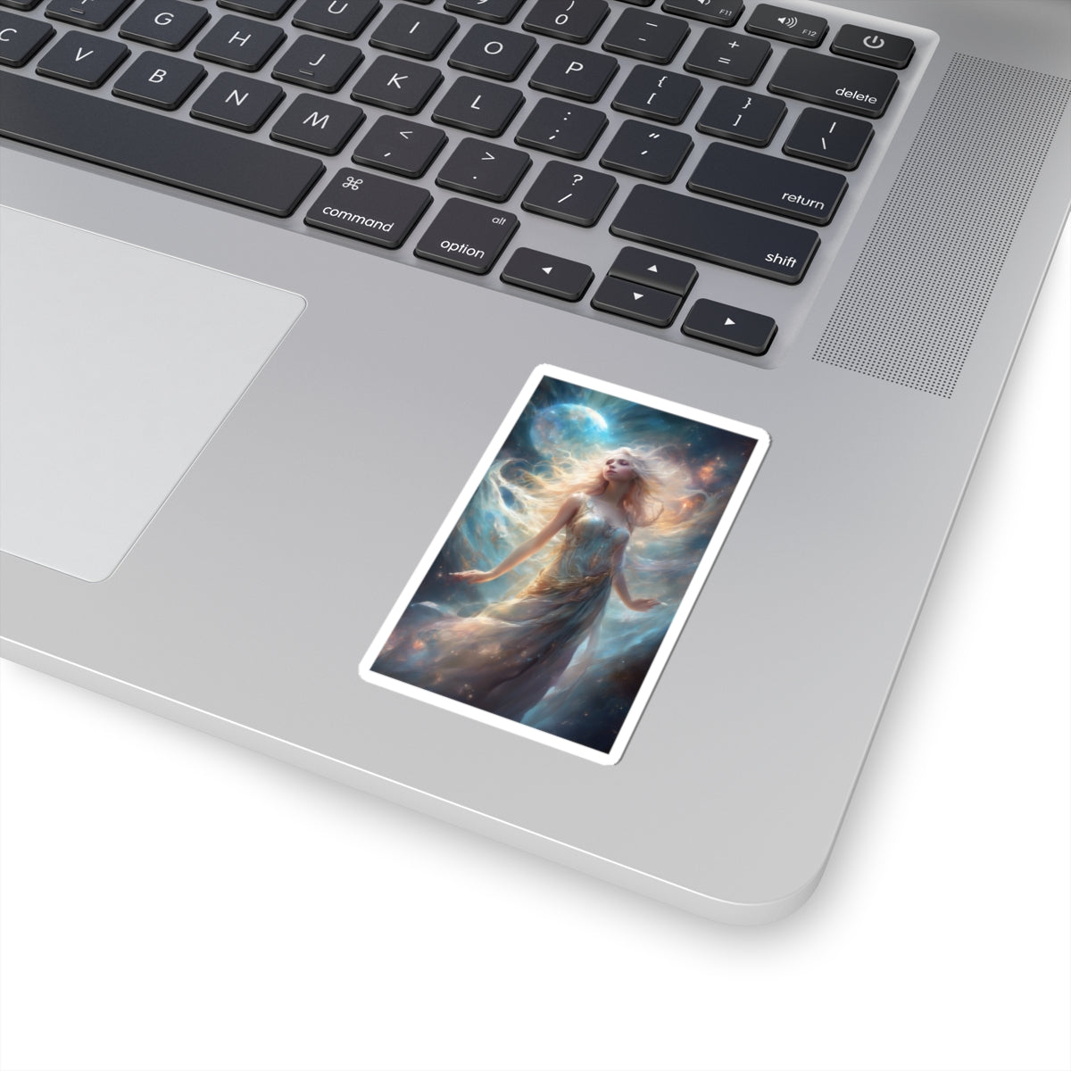 Moonlit Celestial Maiden Fantasy Portrait Sticker