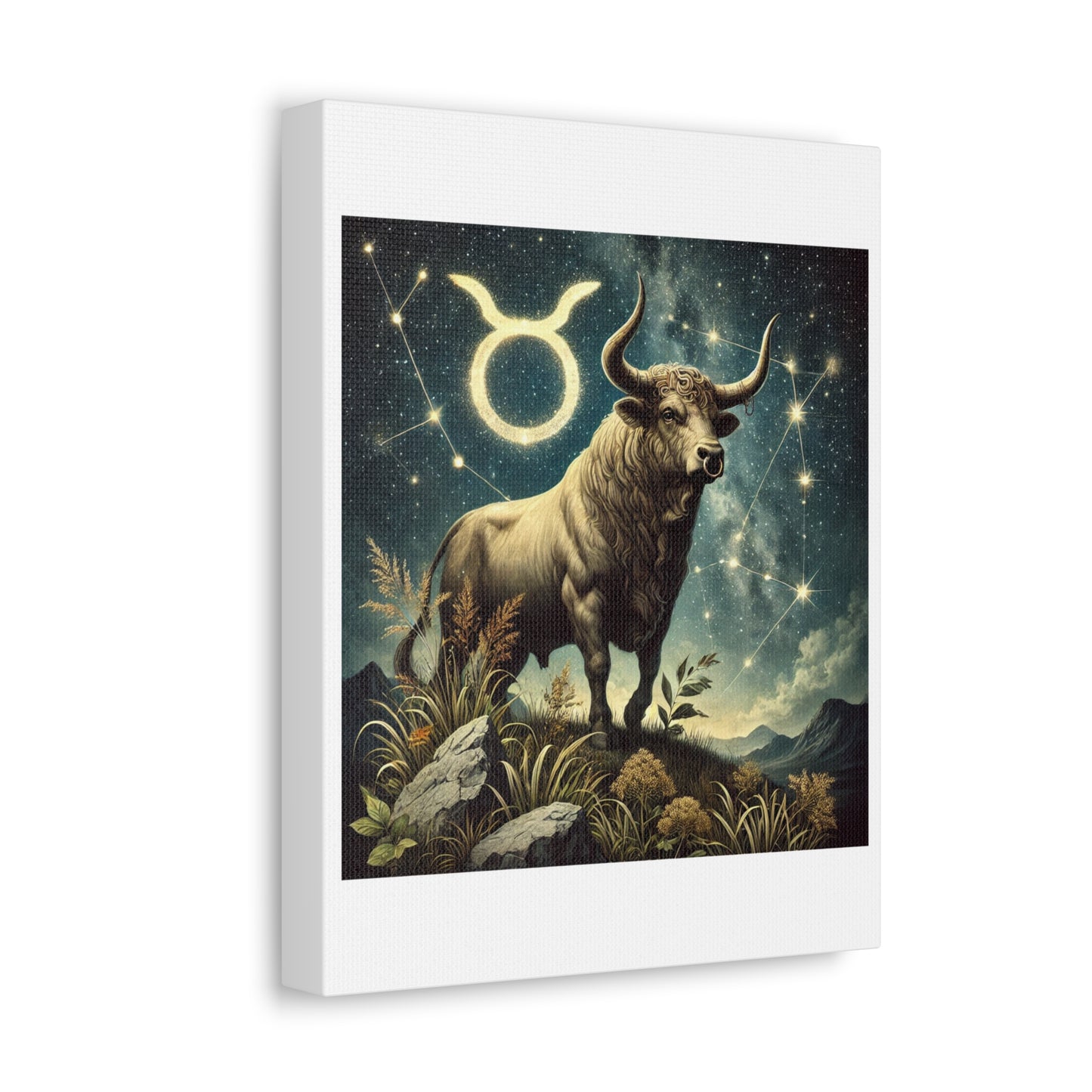 Taurus Bull Constellation Celestial Canvas Wall Art