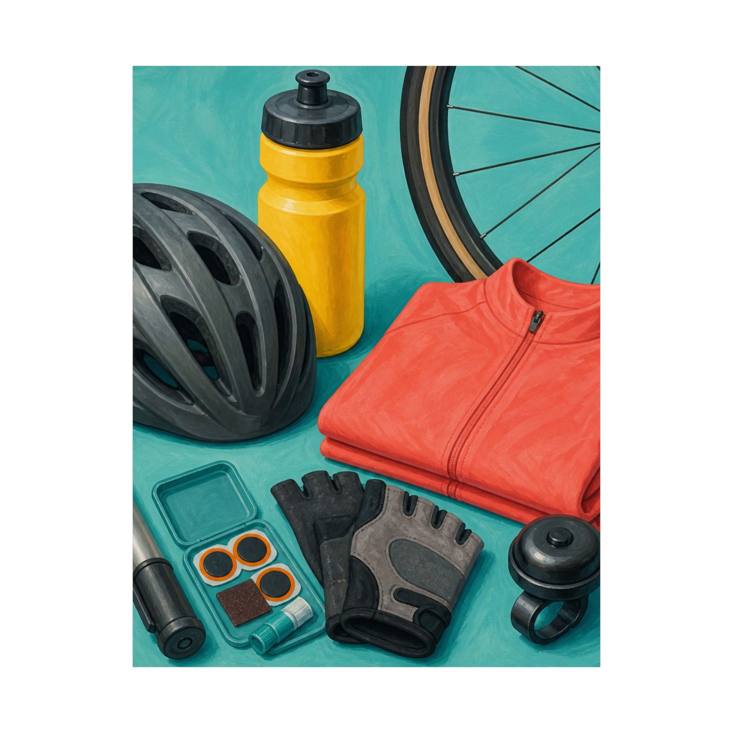 Colorful Cycling Gear Hobby Poster