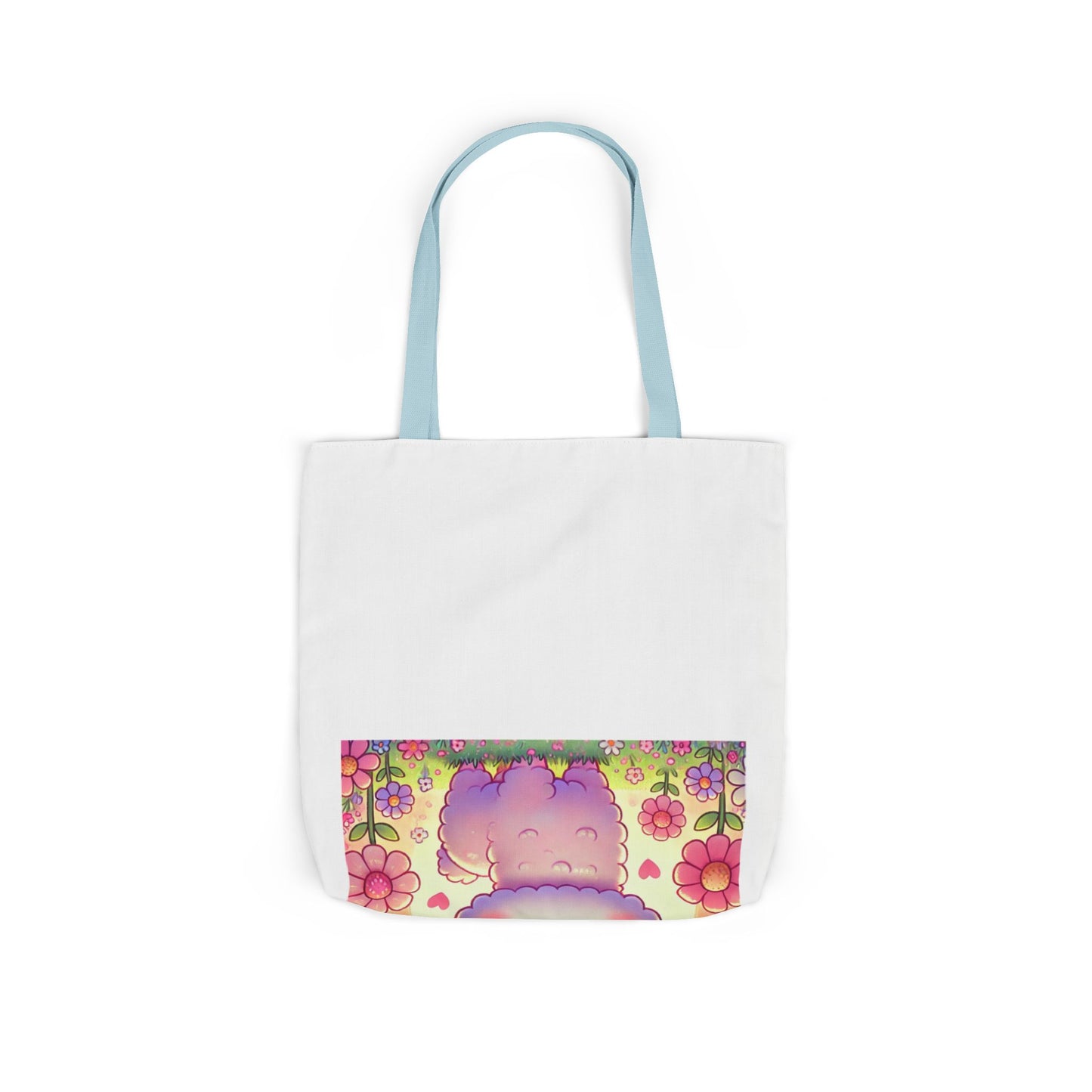 Pastel Floral Alpaca Garden Kawaii Canvas Tote Bag