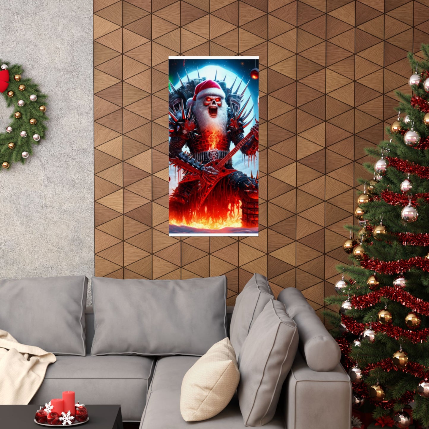 Heavy Metal Santa Holiday Concert Music Room Poster