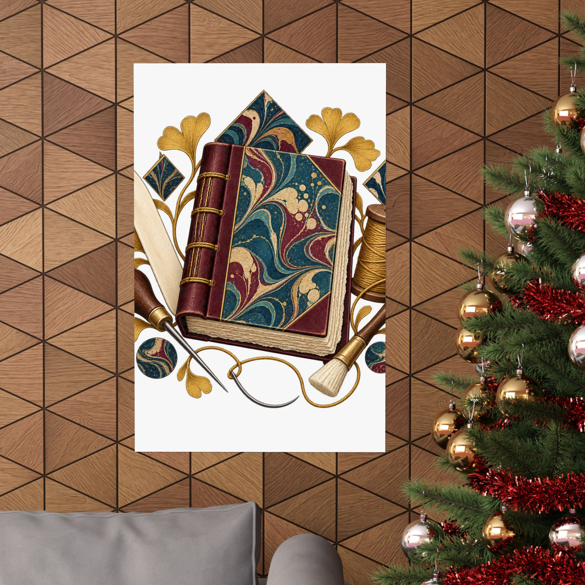 Traditional Marbled Bookbinding Workshop Poster