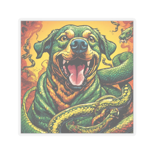 Surreal Serpent Hound Dark Fantasy Creature Sticker