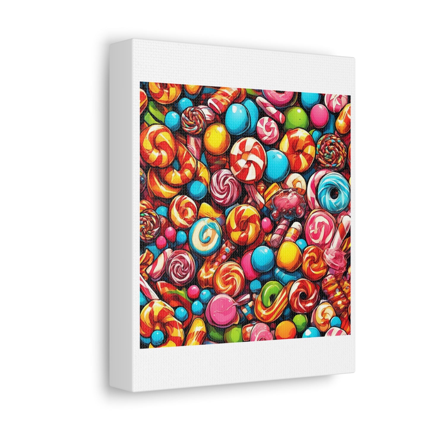 Colorful Candy and Lollipop Pattern Canvas