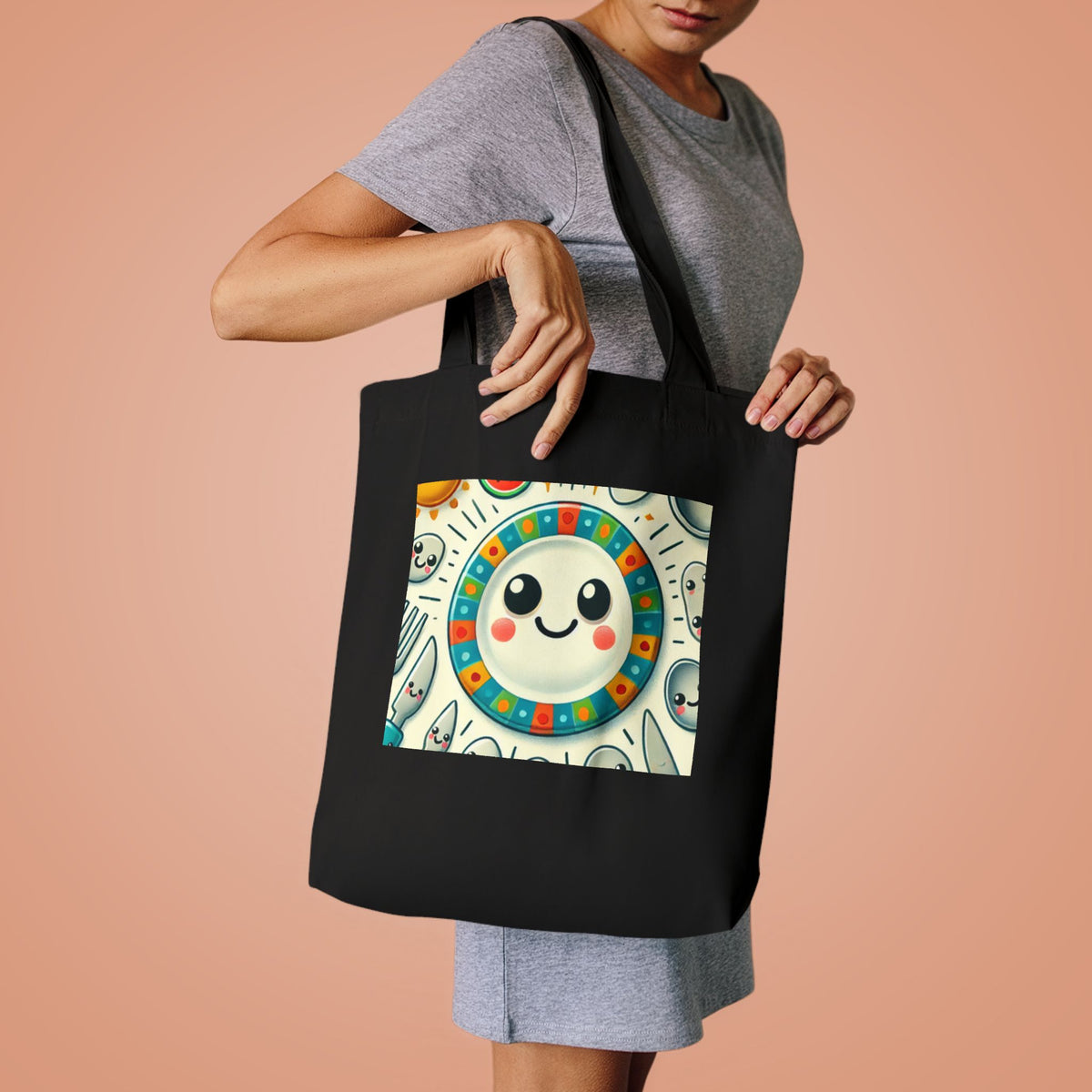 Happy Little Kitchen Club Kawaii Food Lover Market Tote Bag for Bakers