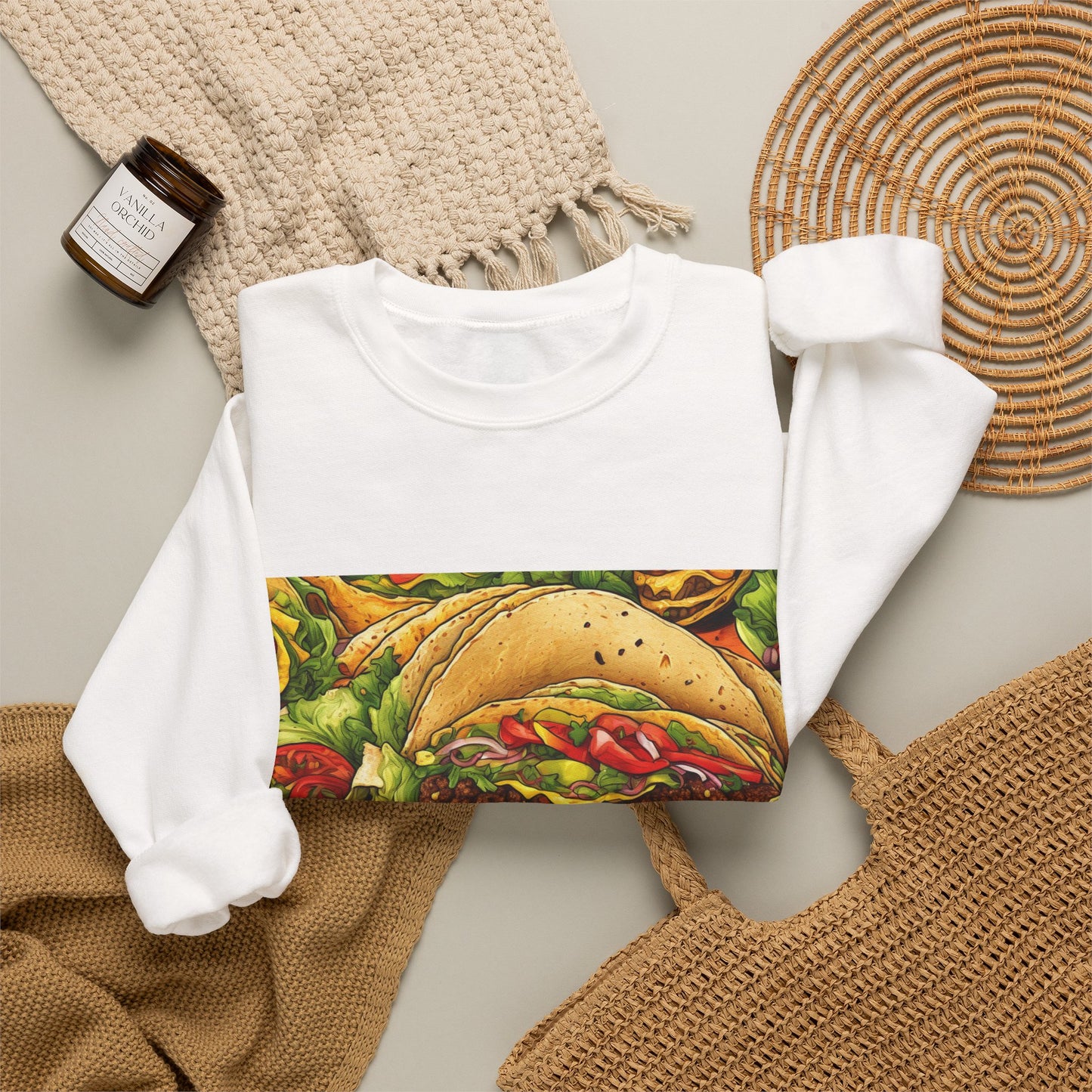 Stacked Taco Fiesta Foodie Gift Art Sweatshirt