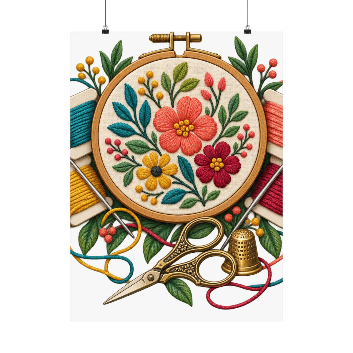 Botanical Embroidery Workshop Poster