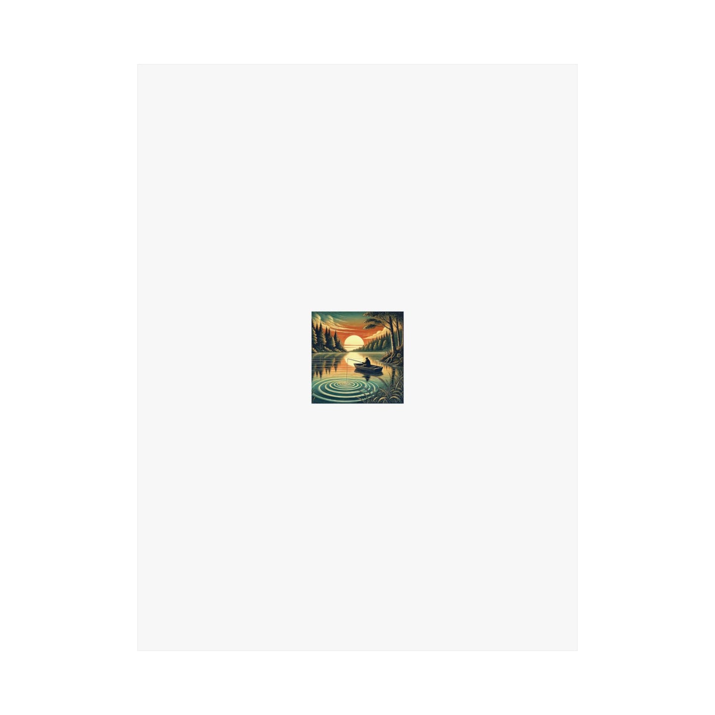 Sunset Lake Fishing Retreat Poster Lake House Fishing Wall Art Gift