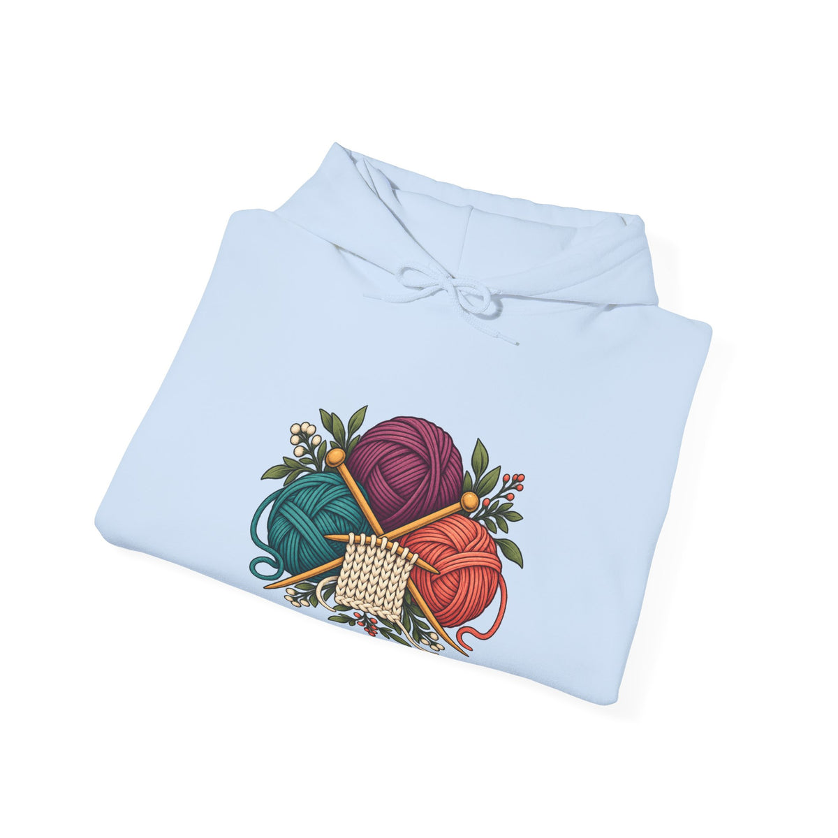 Retro Yarn and Knitting Botanical Art Hoodie