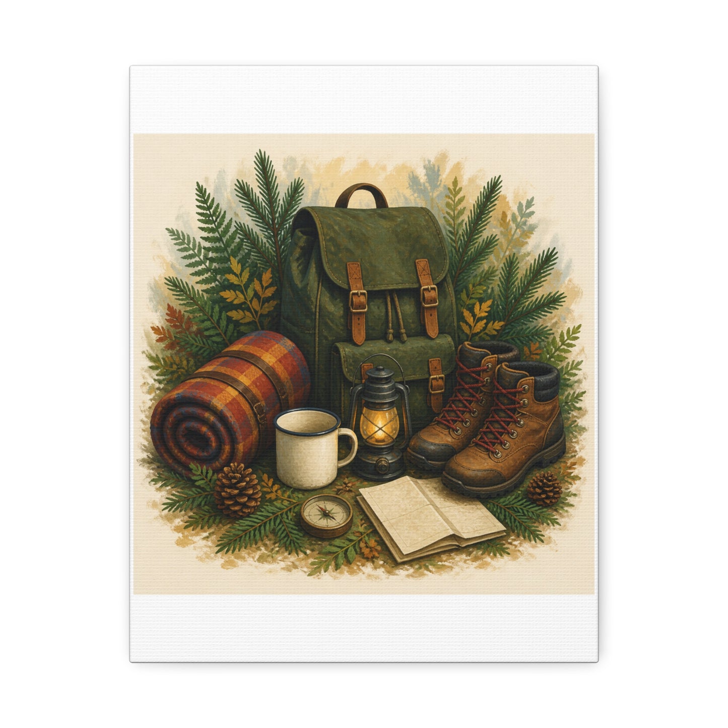 Generic Camping Gear Outdoor Adventure Canvas Art