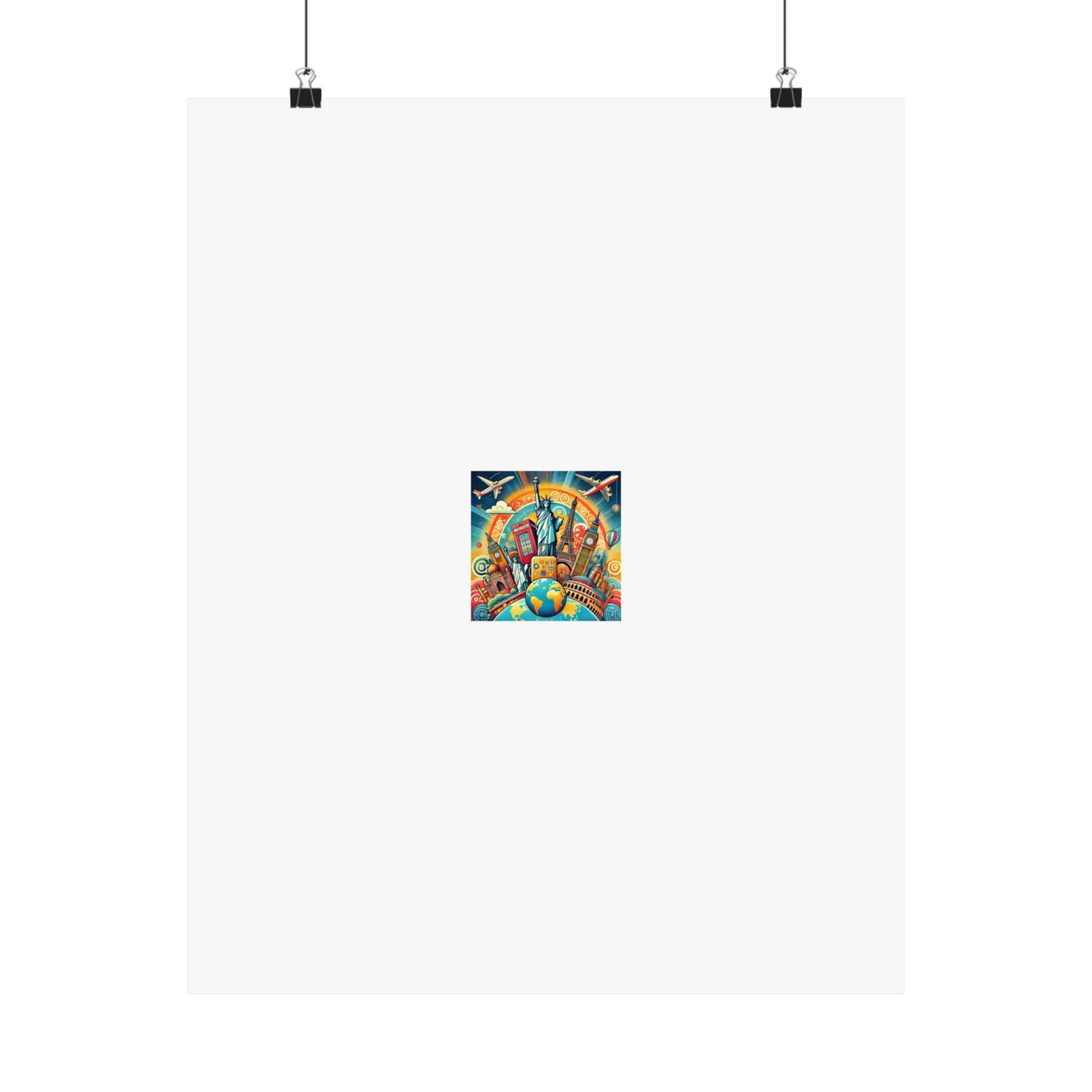 Global Landmark Adventure Collage Colorful Travel Poster
