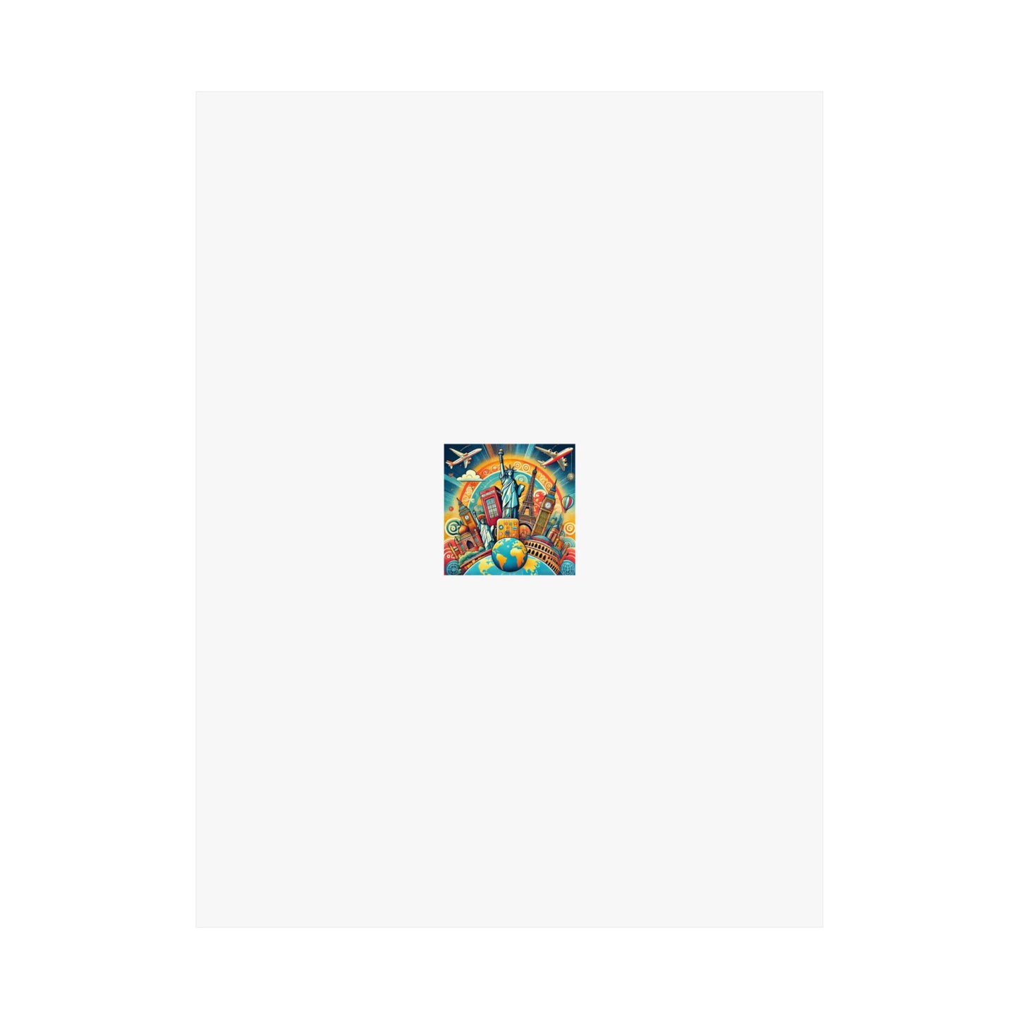 Global Landmark Adventure Collage Colorful Travel Poster