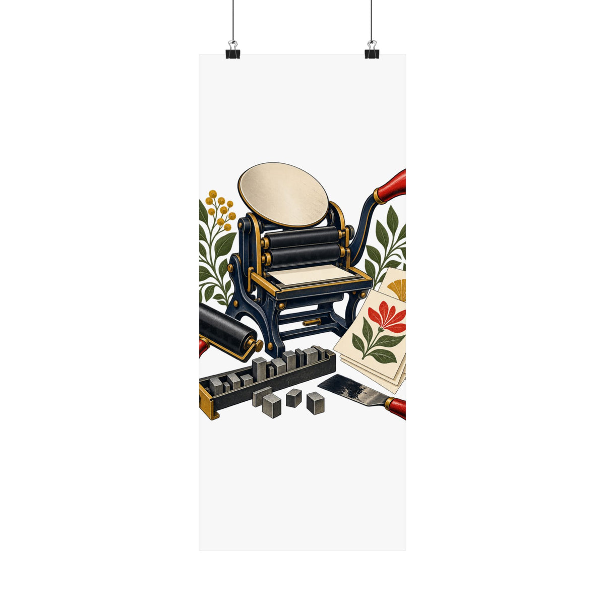 Botanical Letterpress Printshop Poster