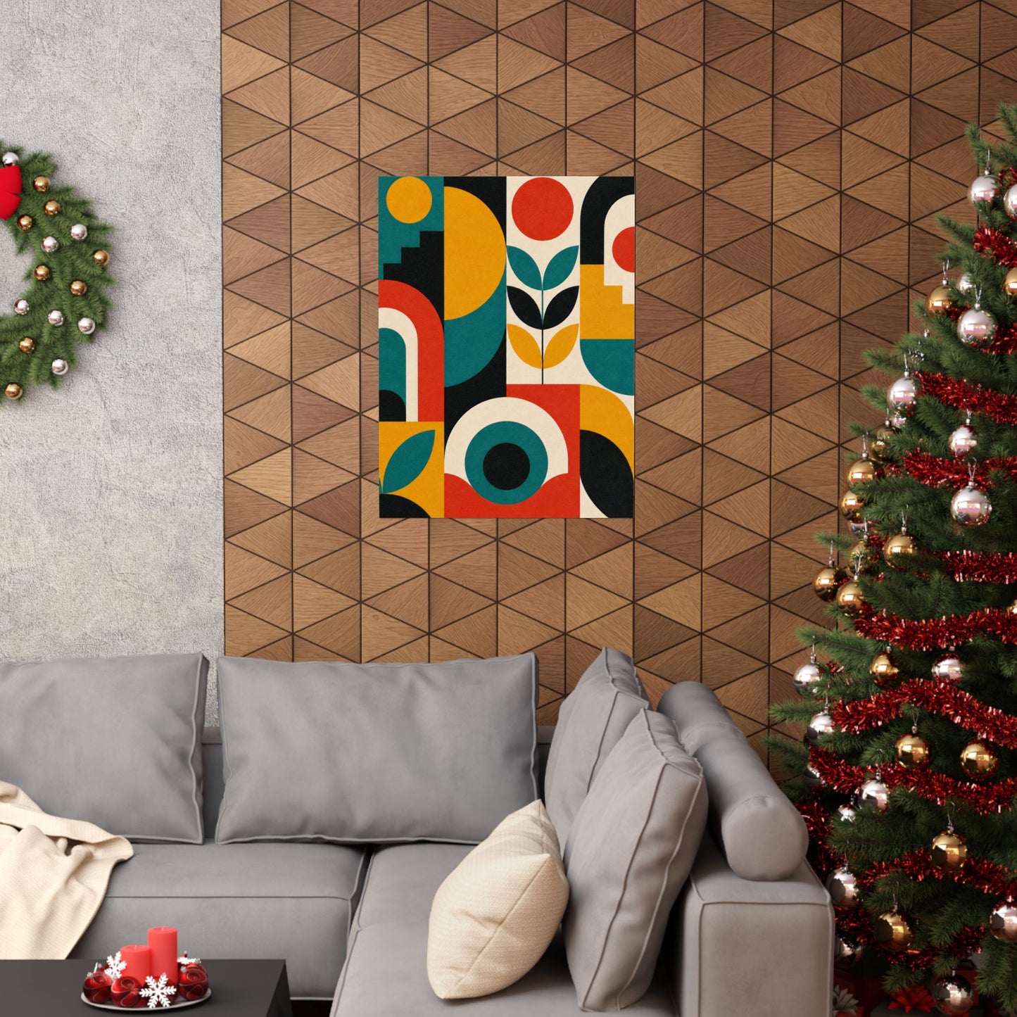 Mid Century Arches Botanical Geometric Abstract Poster
