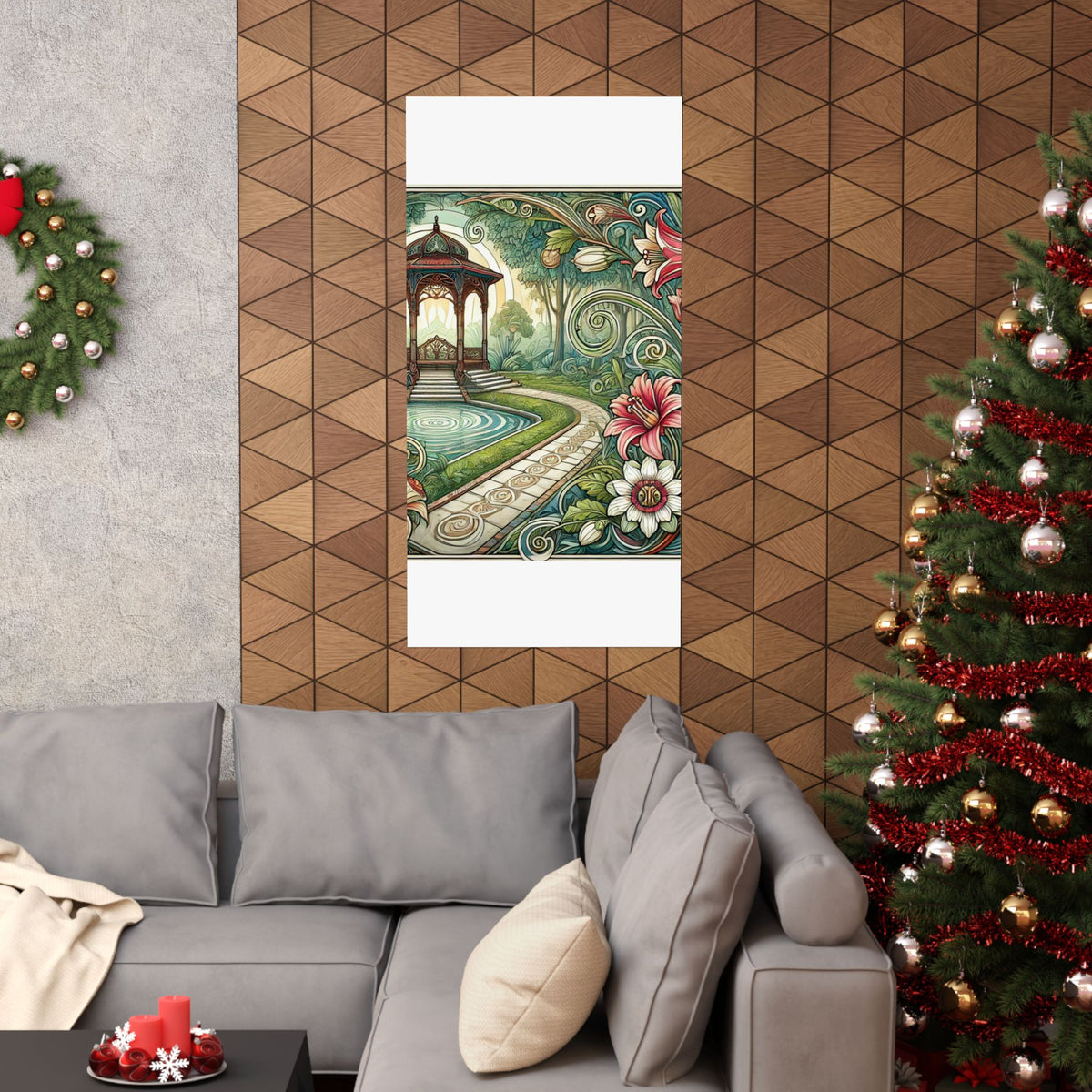 Botanical Gazebo Garden Art Nouveau Wall Art Poster