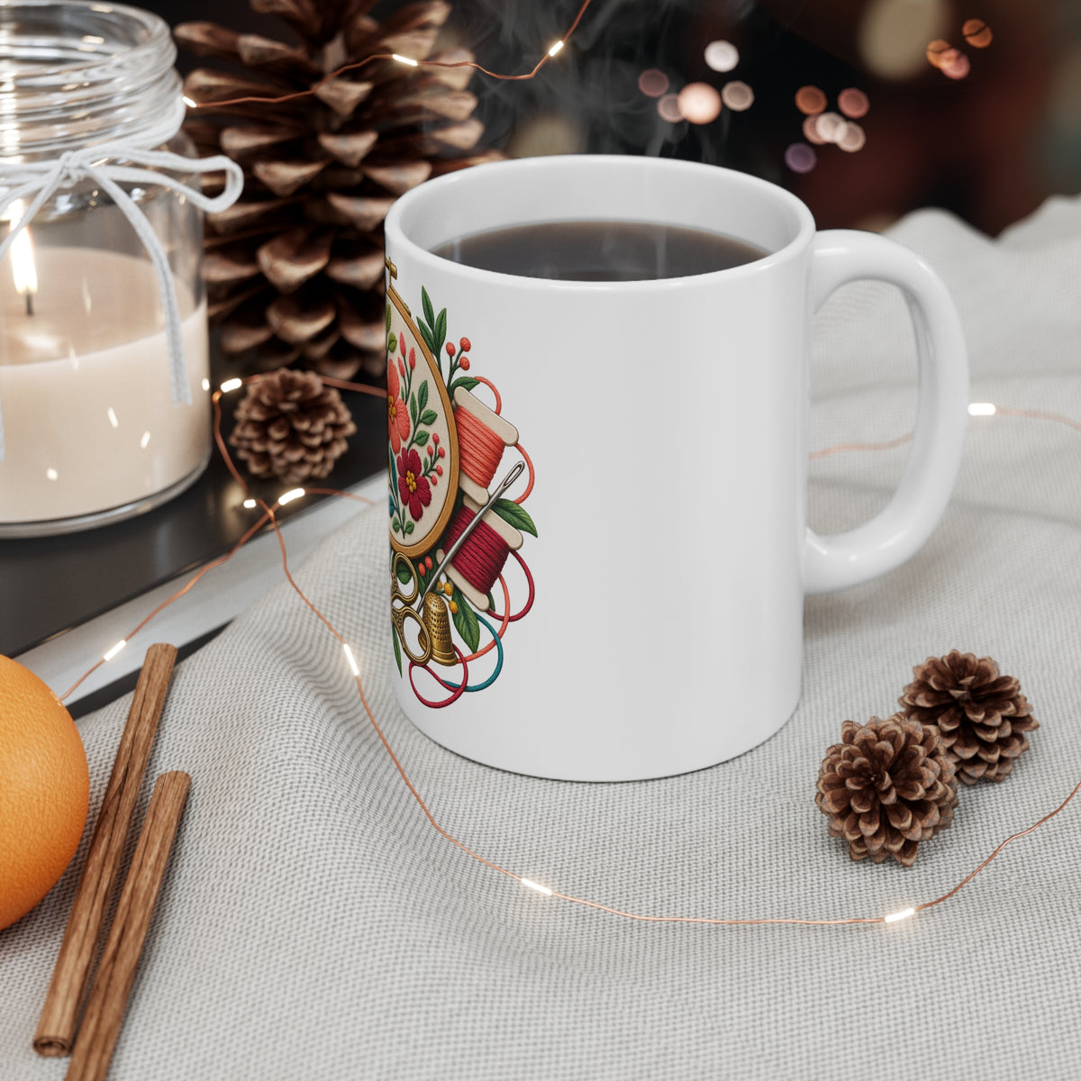 Botanical Embroidery Workshop Mug