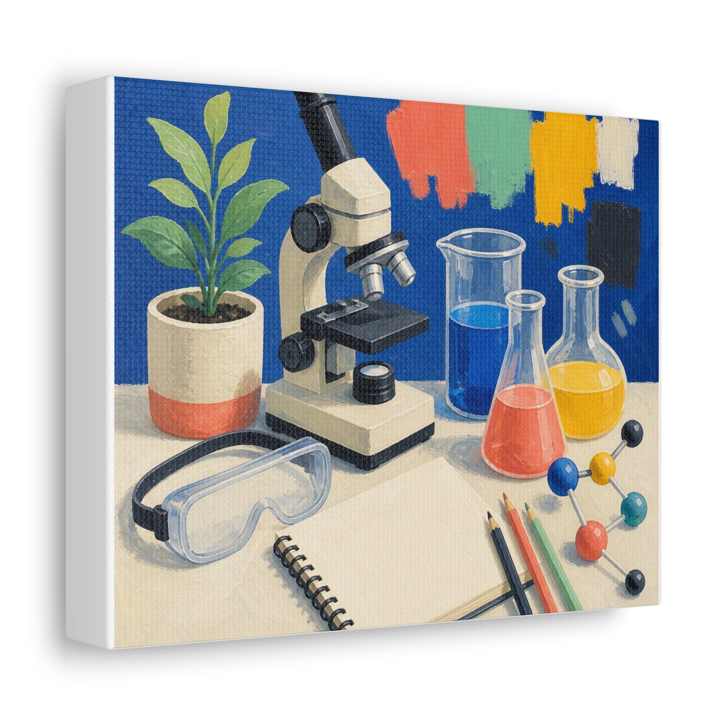 Colorful Science Lab Learning Art Canvas Art