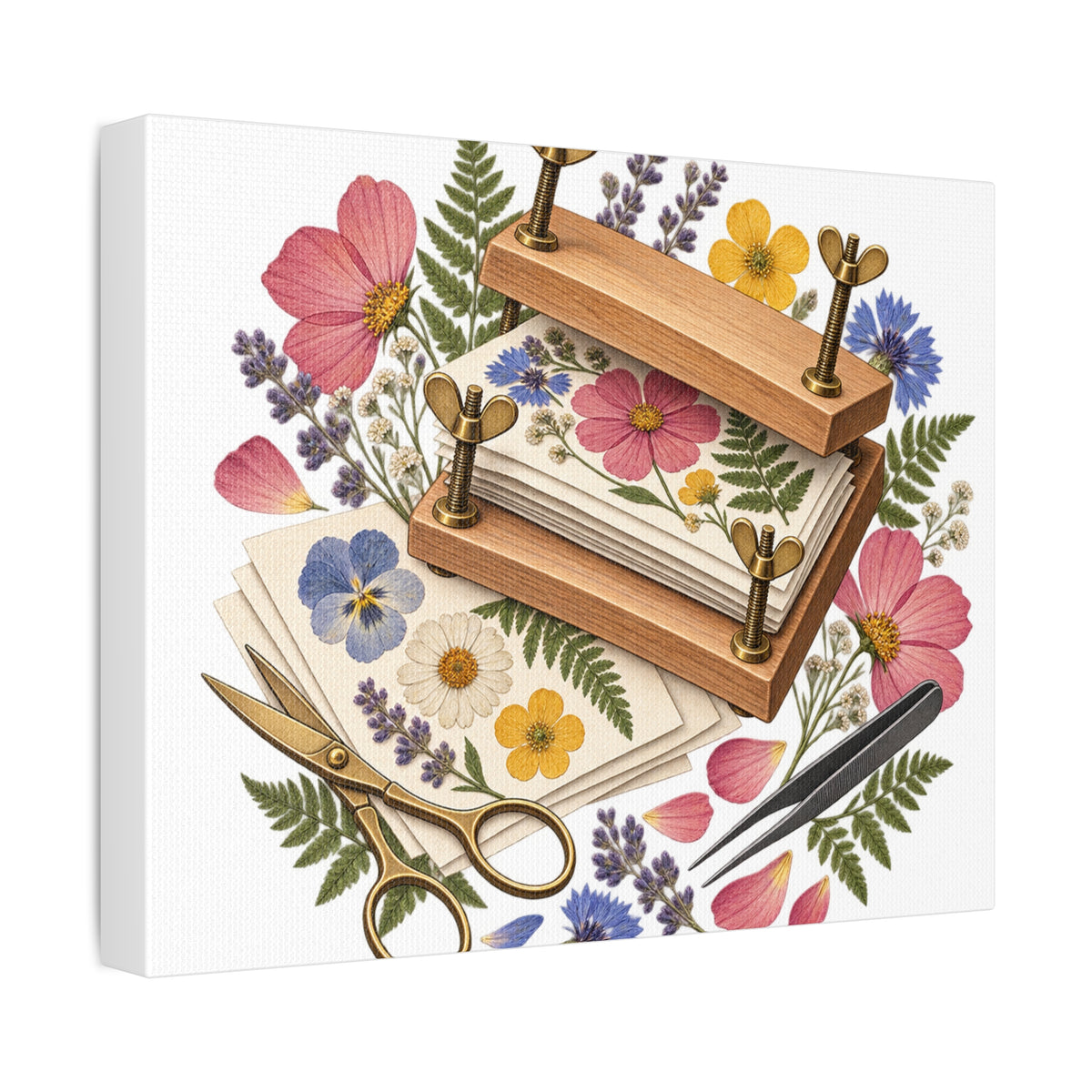 Botanical Flower Press Workshop Canvas