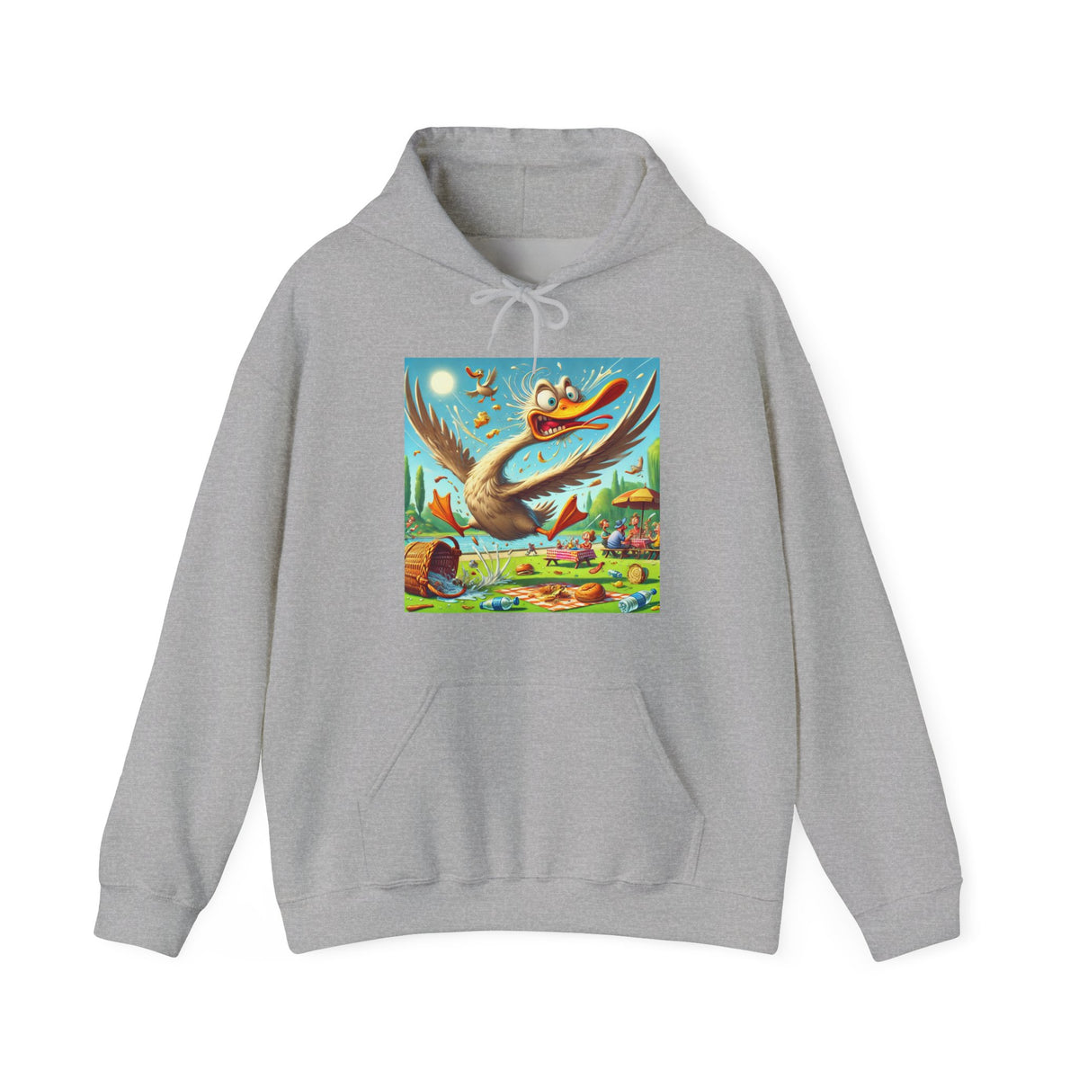 Chaotic Picnic Duck Funny Summer Adventure Hoodie