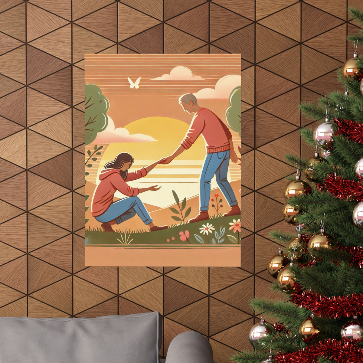 Helping Hands Sunset Garden Wall Art Poster