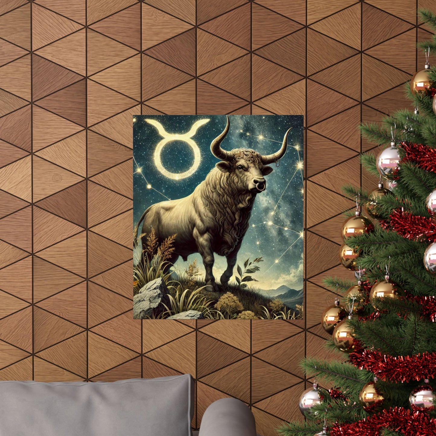 Taurus Bull Constellation Celestial Wall Art Poster