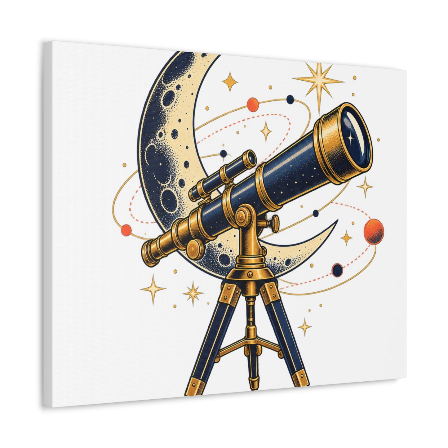 Vintage Telescope Celestial Astronomy Canvas