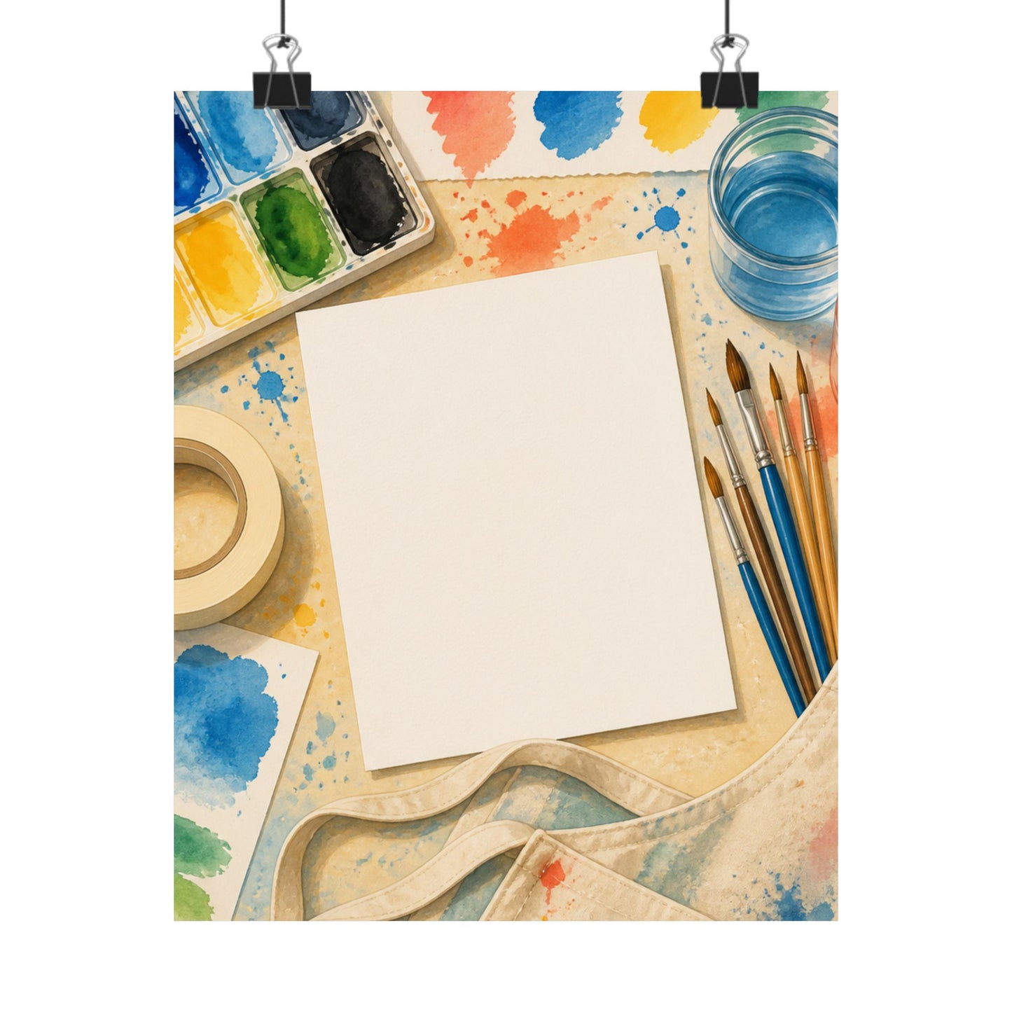 Bright Watercolor Painting Hobby Art Poster