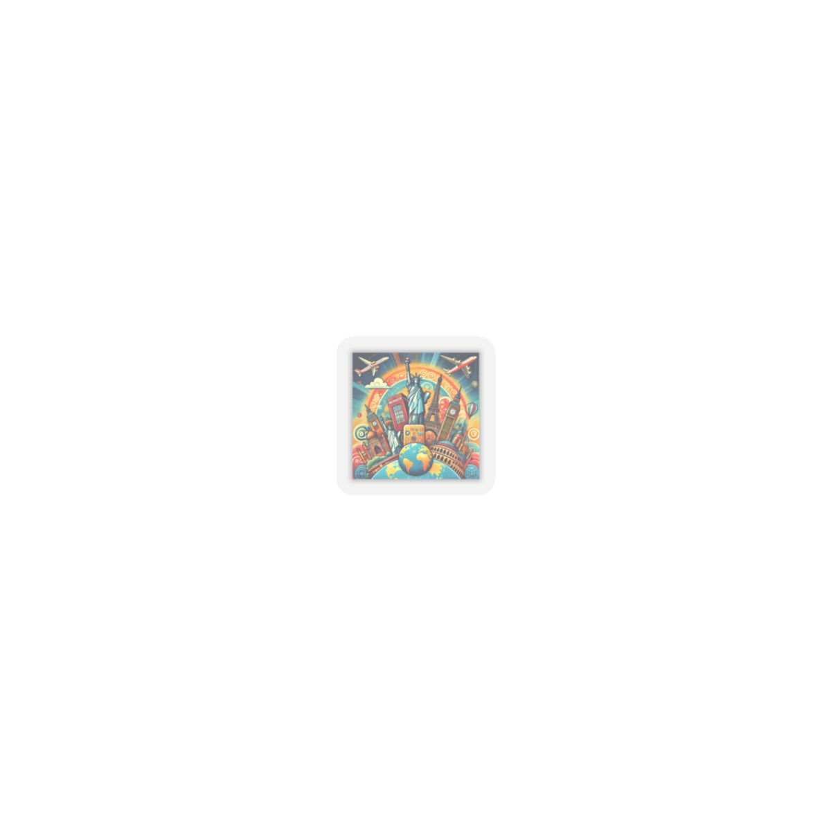 Global Landmark Adventure Collage Adventure Travel Sticker