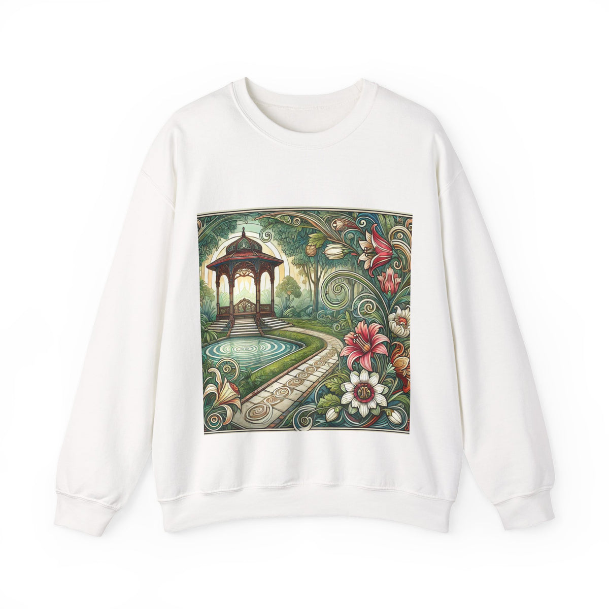 Botanical Gazebo Garden Art Nouveau Sweatshirt