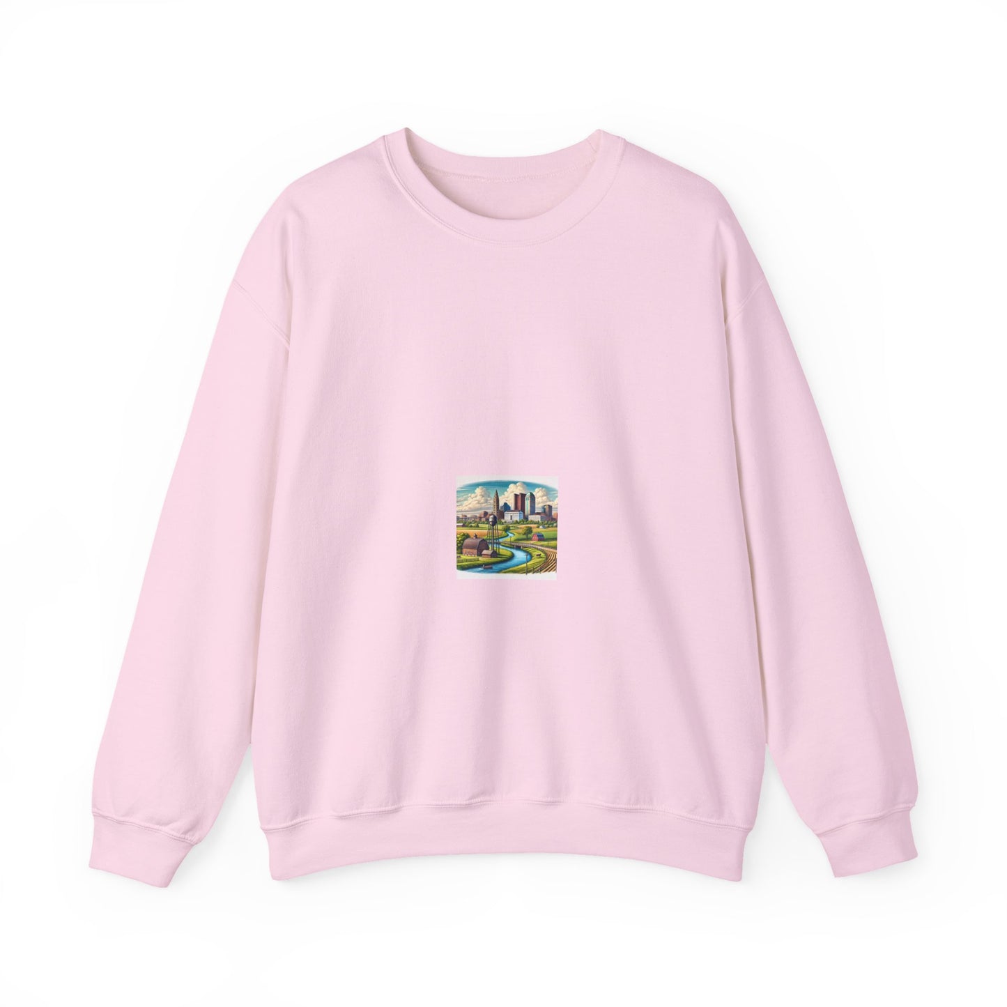 Rural River City Skyline Hometown Landscape Sweatshirt