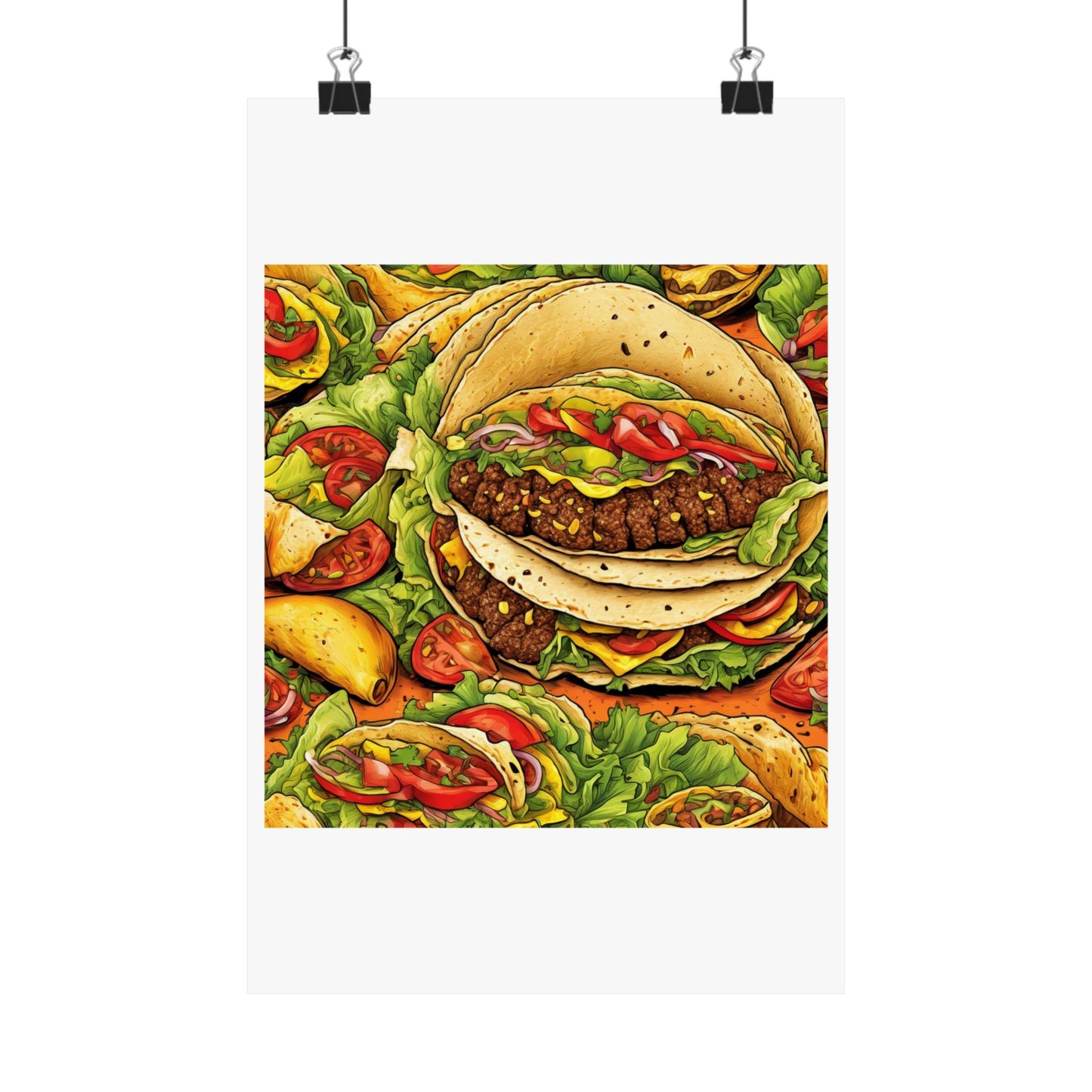 Stacked Taco Fiesta Foodie Gift Art Poster