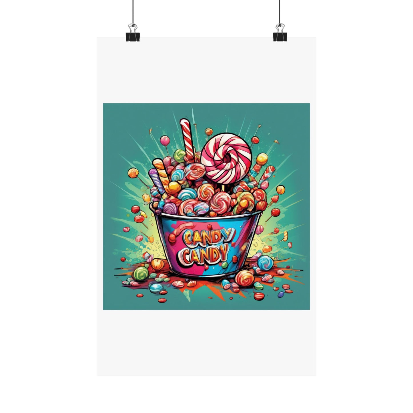 Holiday Candy Bucket Sweets Gift Art Poster