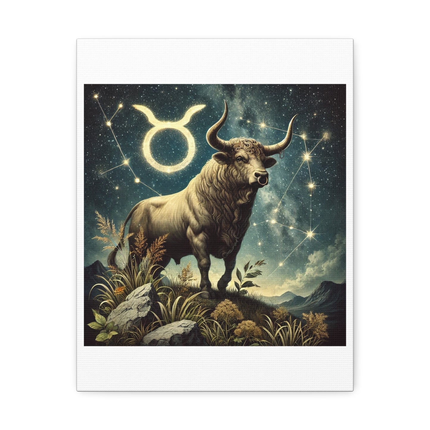 Taurus Bull Constellation Celestial Canvas Wall Art