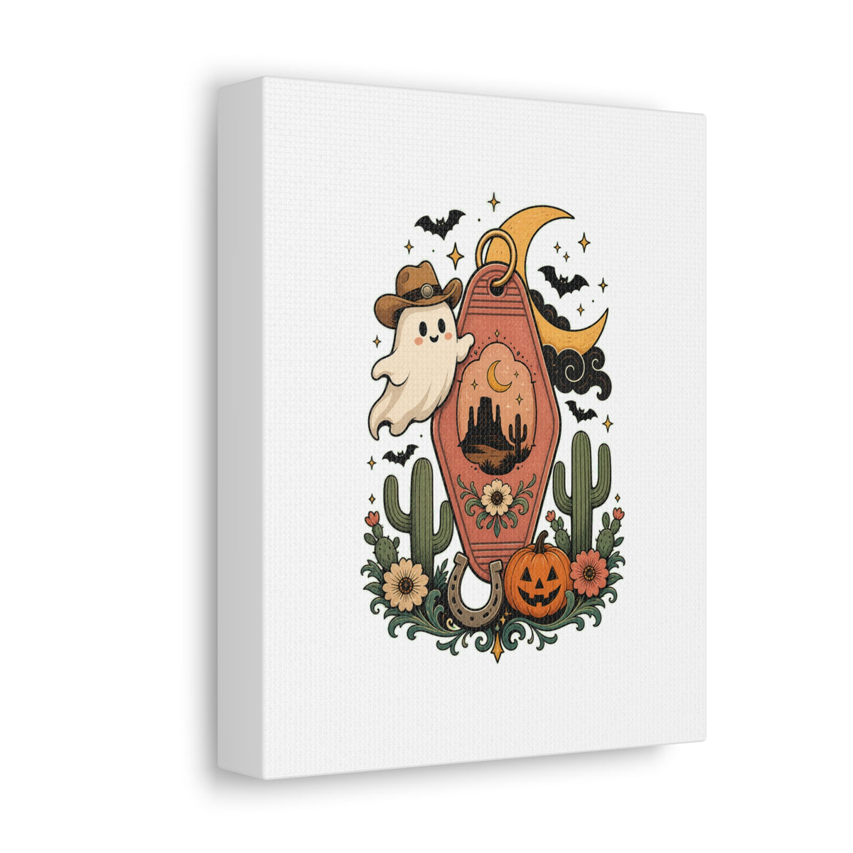 Haunted Desert Keytag Ghost Halloween Canvas