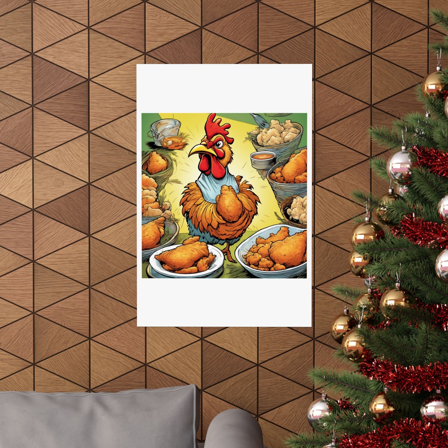 Funny Chicken Fried Food Comfort Food Art Poster